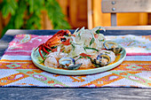 Seafood salad with fennel and grapefruit