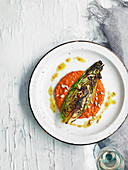 Charred hispi cabbage with hazelnut romesco