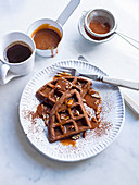 Whiskey and rye waffles with chocolate