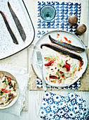 Quick cured mackerel with caramelised skin and fruity salad (Umami)