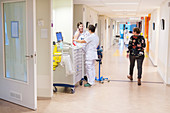 Nurses dispensing drugs on hospital ward