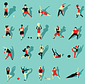 Exercising, illustration