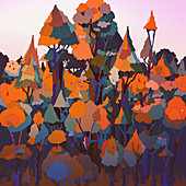 Treetop pattern, illustration