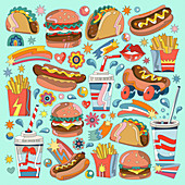 Fast food, illustration