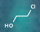 Ethylene chlorohydrin molecule, illustration