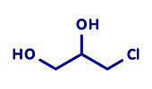 3-MCPD carcinogenic food by-product molecule, illustration