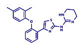 Abafungin antifungal drug molecule, illustration