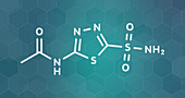 Acetazolamide diuretic drug molecule, illustration