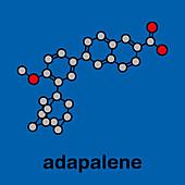 Adapalene acne treatment drug molecule, illustration