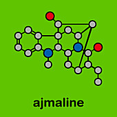 Ajmaline antiarrhytmic agent molecule, illustration