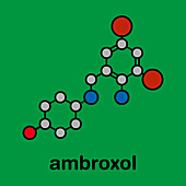 Ambroxol secretolytic drug molecule, illustration