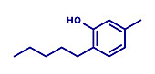 Amylmetacresol antiseptic drug molecule, illustration