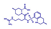 Argatroban anticoagulant drug molecule, illustration