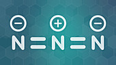 Azide anion chemical structure, illustration