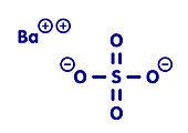 Barium sulfate chemical structure, illustration