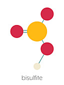 Bisulfite anion chemical structure, illustration