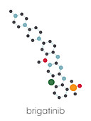 Brigatinib cancer drug molecule, illustration