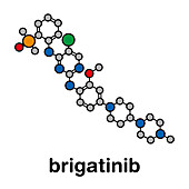 Brigatinib cancer drug molecule, illustration