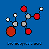 Bromopyruvic acid cancer drug molecule, illustration