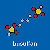 Busulfan cancer drug molecule, illustration