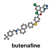 Butenafine antifungal drug molecule, illustration