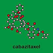 Cabazitaxel cancer drug molecule, illustration