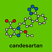 Candesartan hypertension drug molecule, illustration