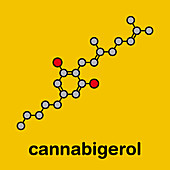 Cannabigerol cannabinoid molecule, illustration