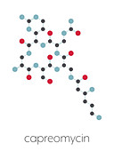 Capreomycin antibiotic drug molecule, illustration