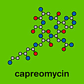 Capreomycin antibiotic drug molecule, illustration