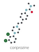 Cariprazine antipsychotic drug molecule, illustration