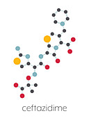 Ceftazidime cephalosporin antibiotic drug molecule