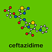 Ceftazidime cephalosporin antibiotic drug molecule