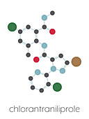 Chlorantraniliprole insecticide molecule, illustration