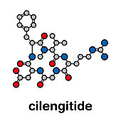 Cilengitide cancer drug molecule, illustration