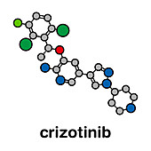 Crizotinib anti-cancer drug molecule, illustration