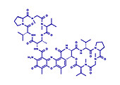 Dactinomycin cancer drug, illustration