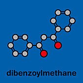 Dibenzoylmethane molecule, illustration