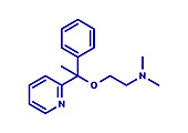Doxylamine antihistamine drug molecule, illustration