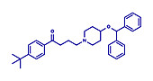 Ebastine antihistamine drug molecule, illustration