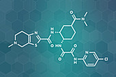 Edoxaban anticoagulant drug molecule, illustration