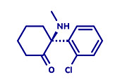 Esketamine antidepressant and anaesthetic drug, illustration