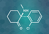 Esketamine antidepressant and anaesthetic drug, illustration