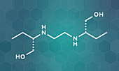 Ethambutol tuberculosis drug molecule, illustration