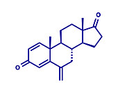 Exemestane breast cancer drug molecule, illustration