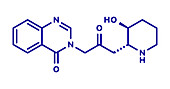 Febrifugine alkaloid molecule, illustration