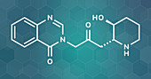 Febrifugine alkaloid molecule, illustration