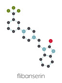 Flibanserin sexual desire drug molecule, illustration
