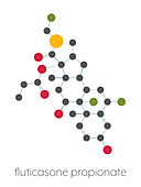 Fluticasone propionate corticosteroid drug molecule