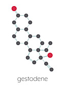 Gestodene progestogen contraceptive molecule, illustration